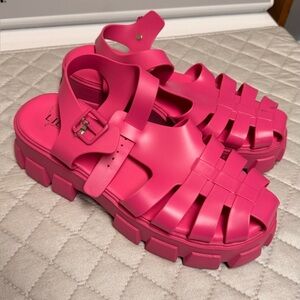 Hot Pink Chunky jelly Sandals